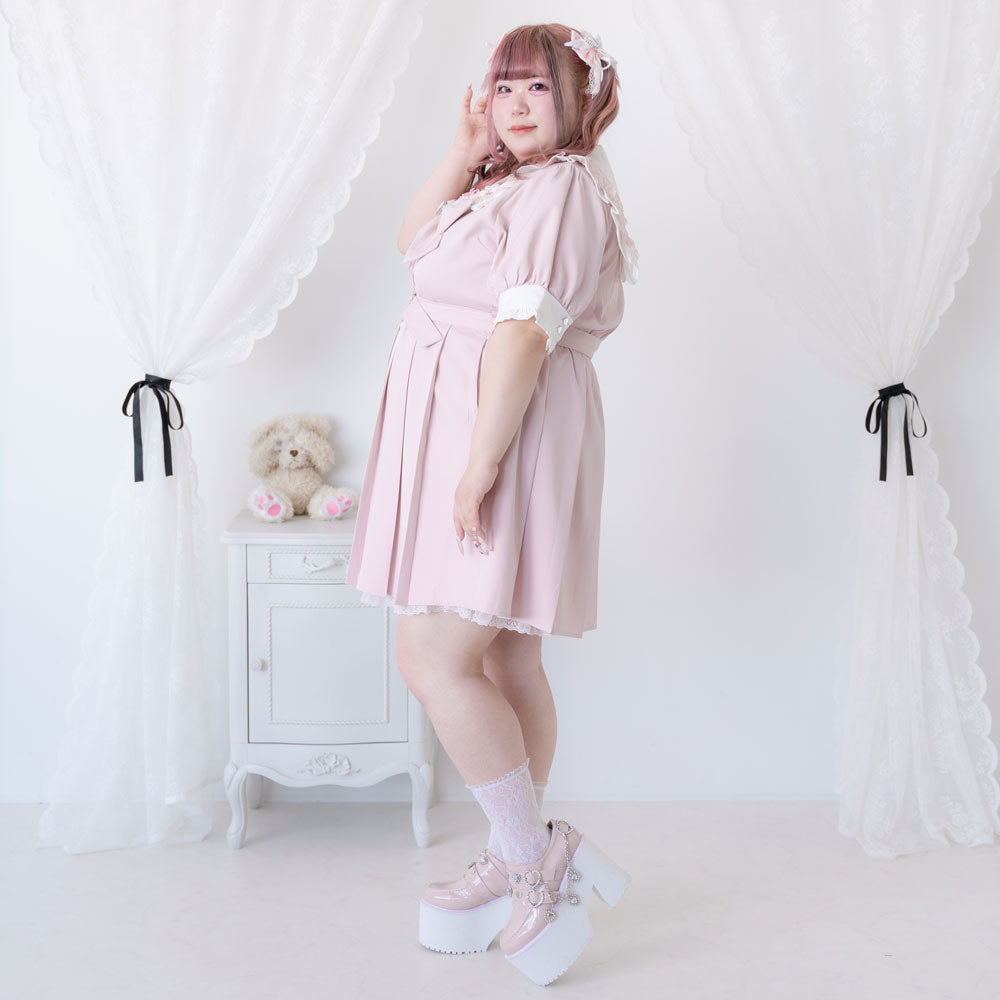 Dear My Love Whip lace frill sailor lavender dress