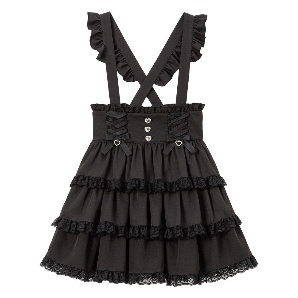 Dear My Love heart bijou lace up skirt