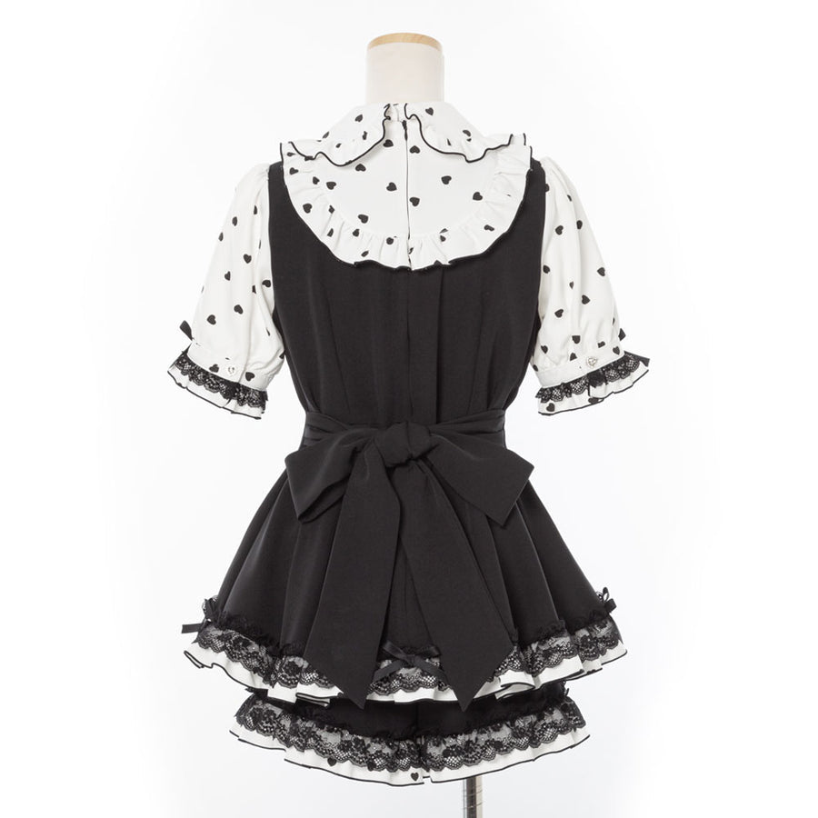 Dear My Love jirai kei heart polka dot tunic & shorts set