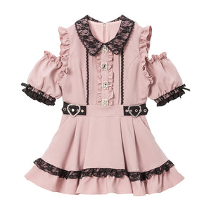 Dear My Love jirai kei off-shoulder frill dress