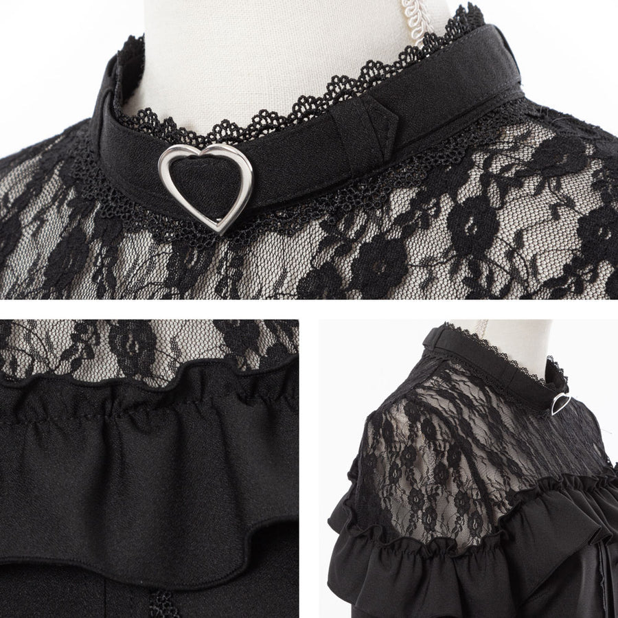 Dear My Love "Heart Choker Lace Frill" blouse