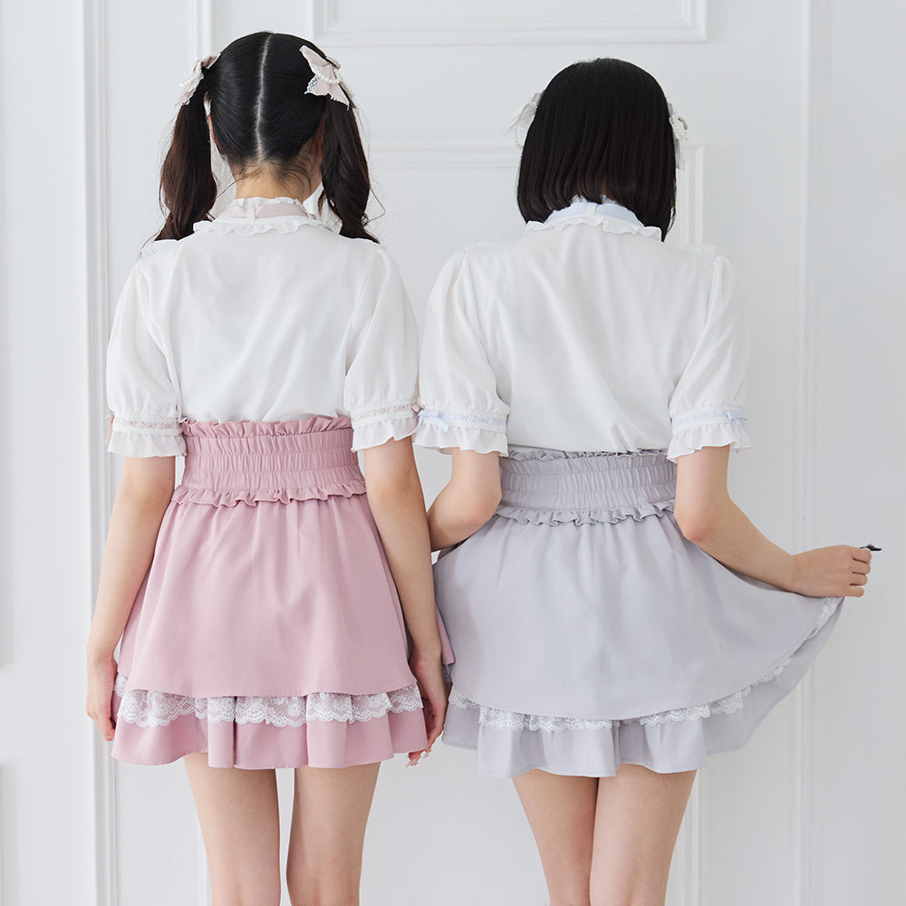 Dear My Love frill lace ribbon yoke blouse