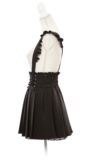 Dear My Love jirai kei "Suspenders Frill Lace-up Pleated" skirt