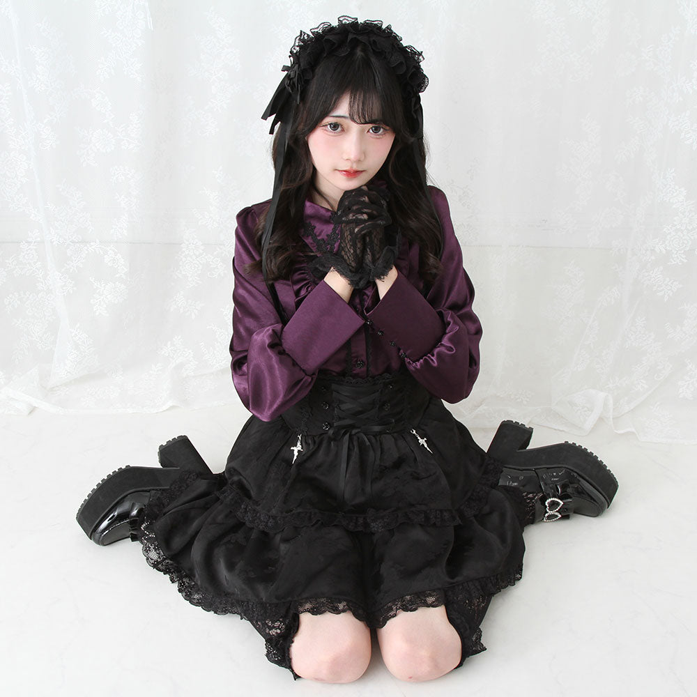 Dear My Love rose lace tiered skirt