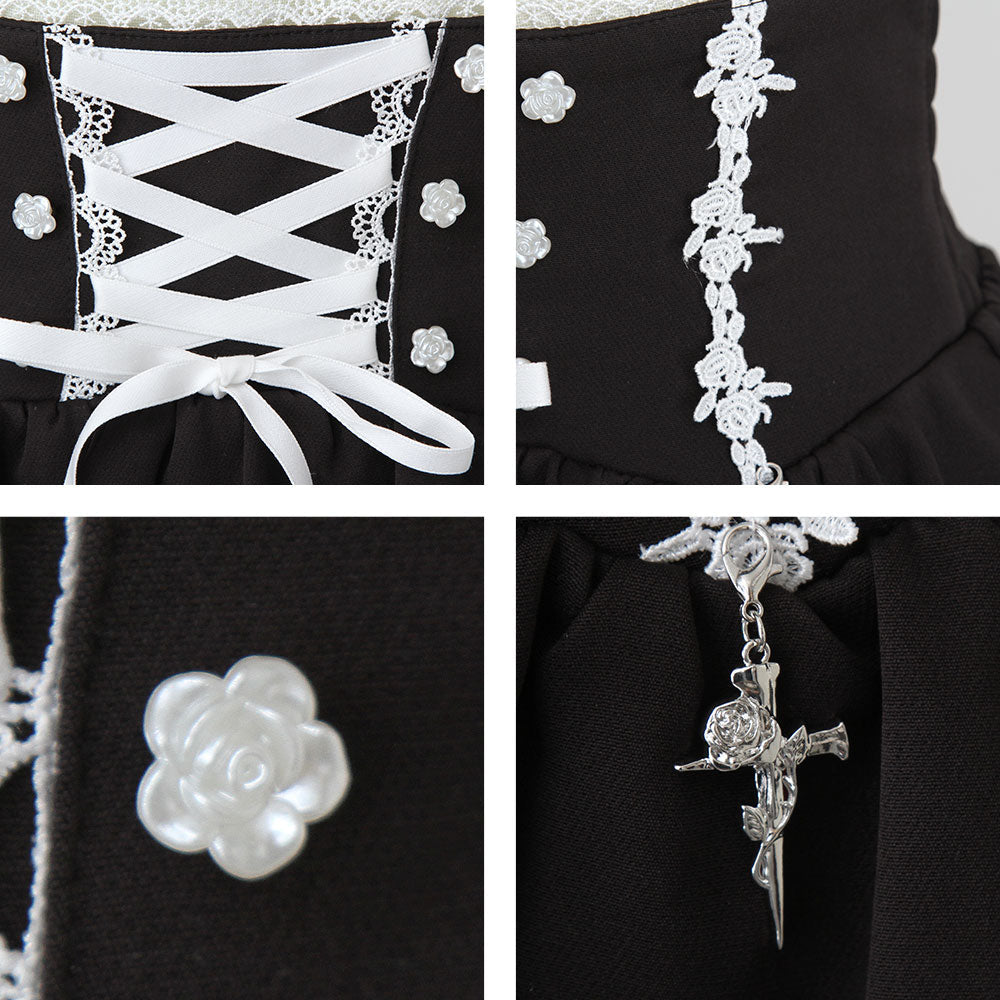 Dear My Love rose lace tiered skirt