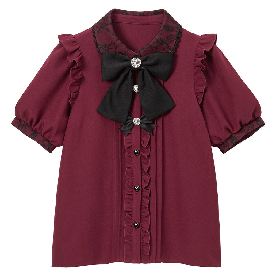 Dear My Love Whip "Bijou Ribbon Frill" blouse