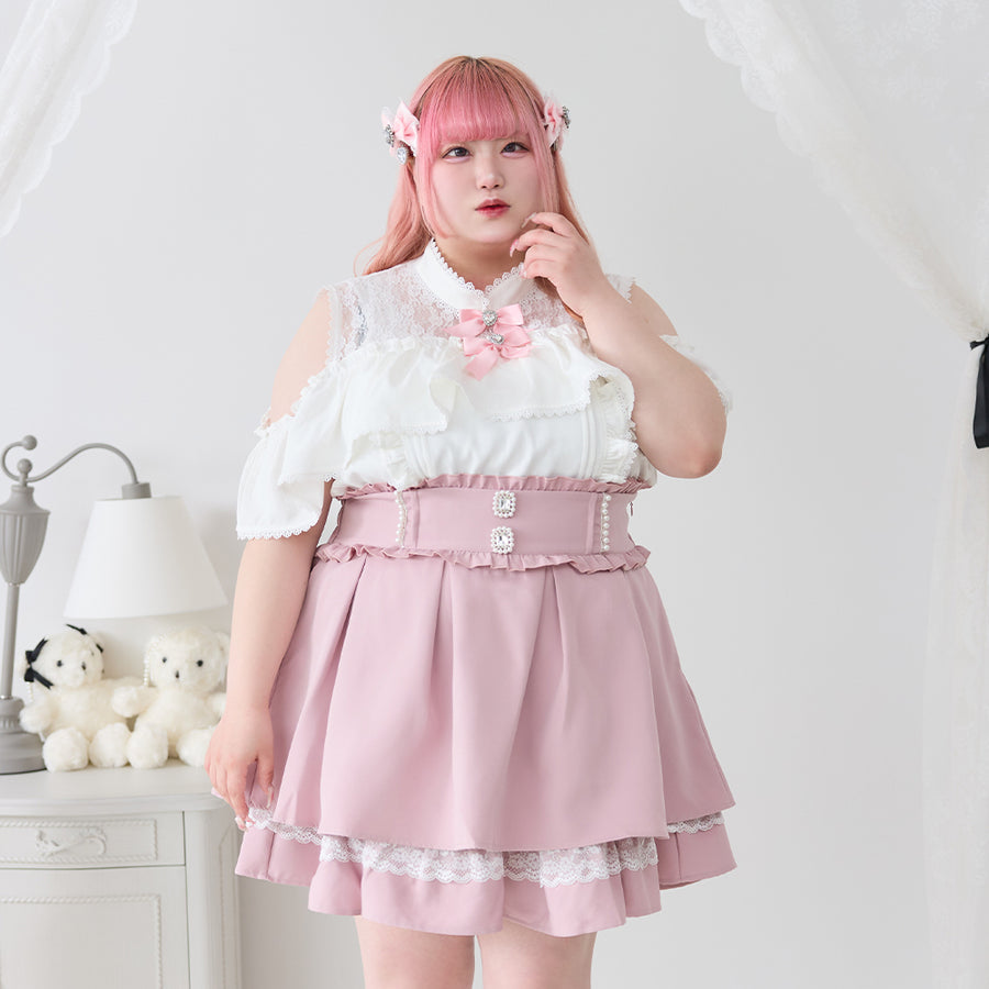 Dear My Love Whip "Pearl Bijou flared" skirt