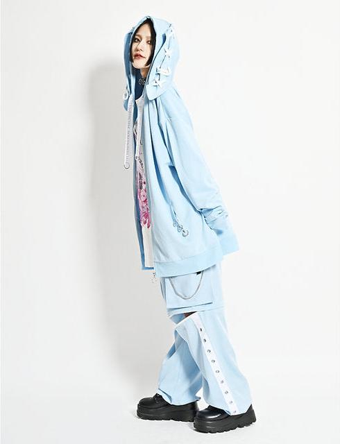 Psycho Nation blue bunny ears hoodie