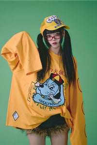 Galfy "Phantom Dog" oversized yellow t-shirt