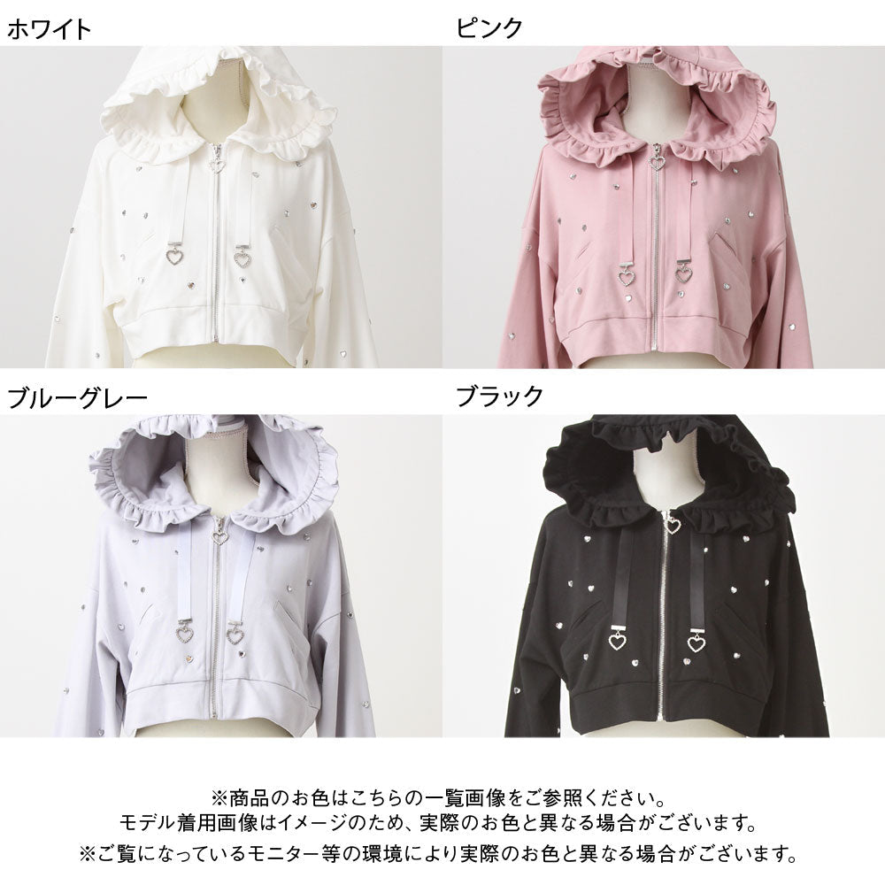 Dear My Love heart dot short hoodie