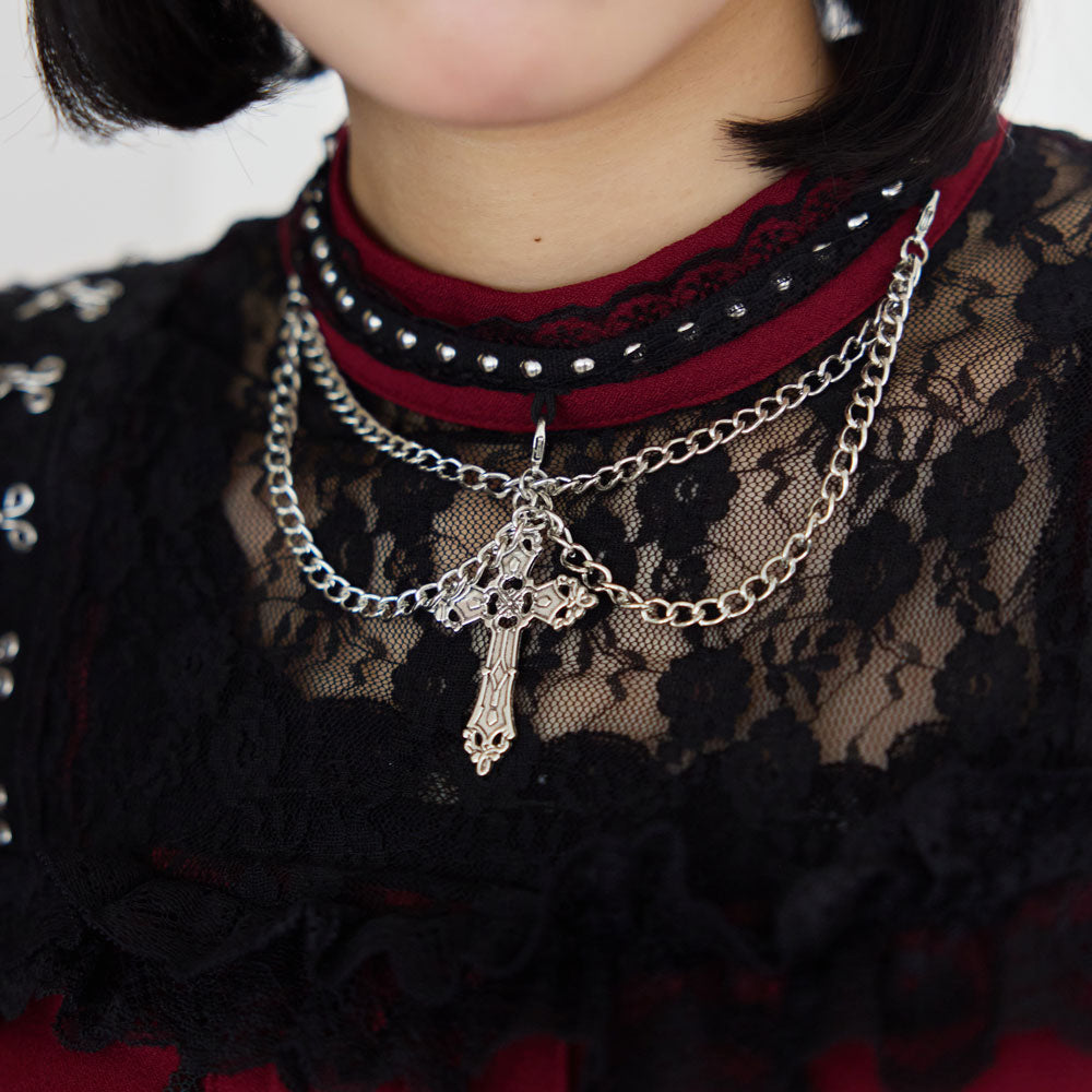 Dear My Love chain choker lace blouse