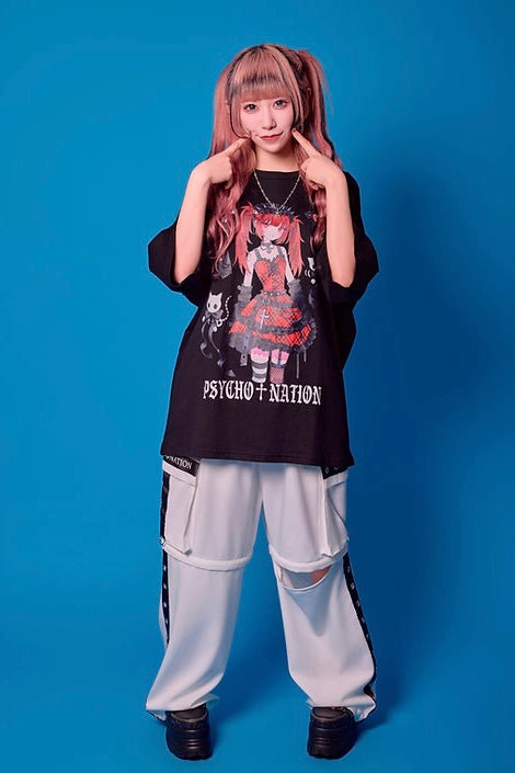 Psycho Nation x Rene "Gothic" black t-shirt