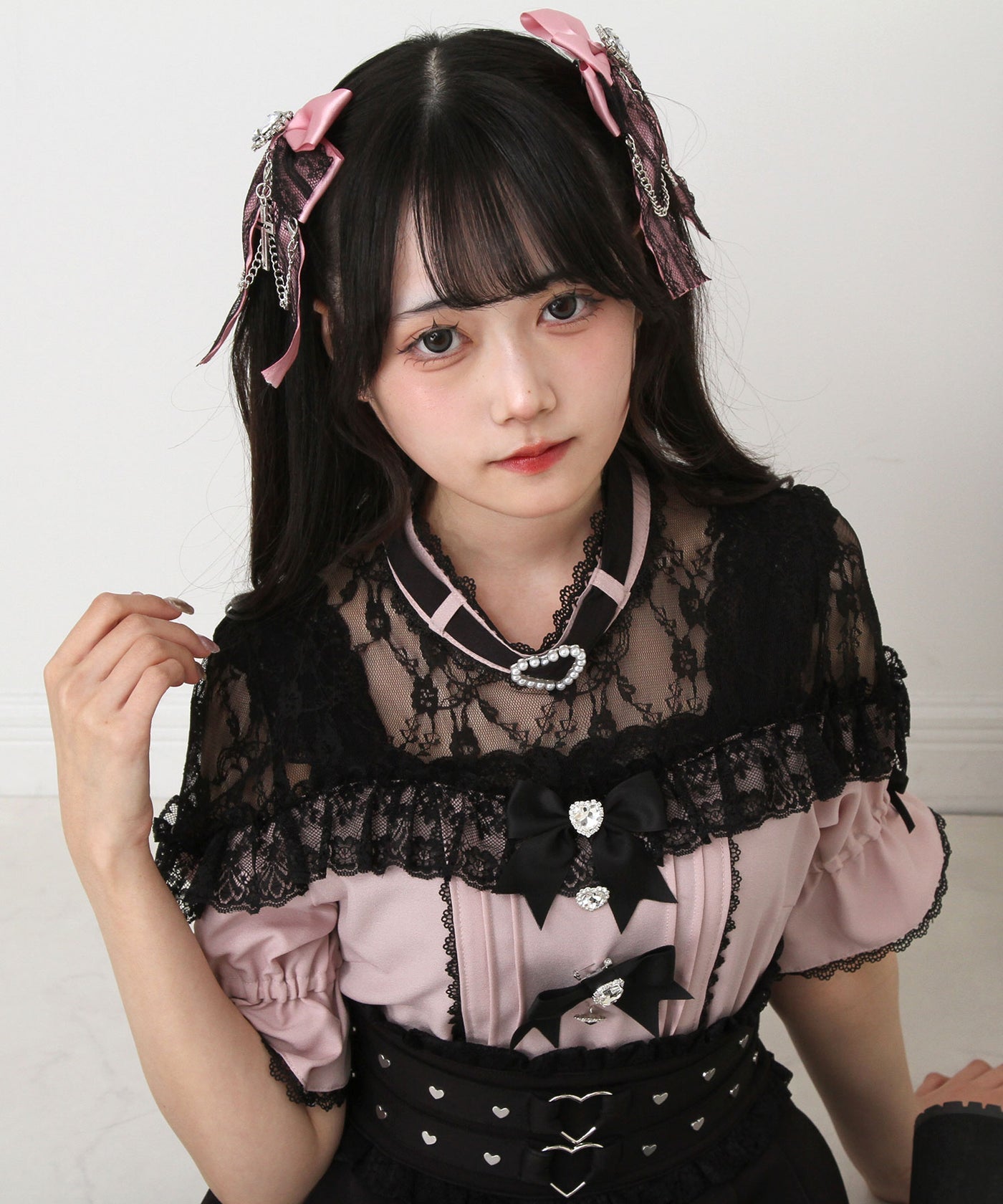 Dear My Love heart bijoux ribbon blouse