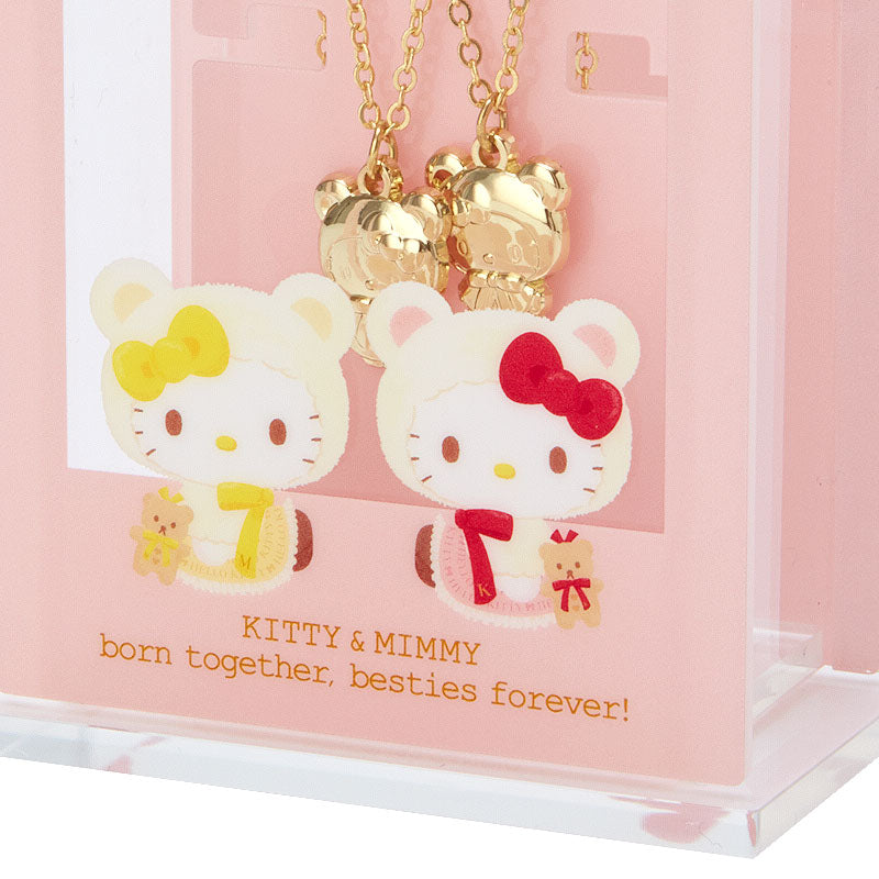 Sanrio Hello Kitty & Mimmy "Birthday" 18k gold necklace