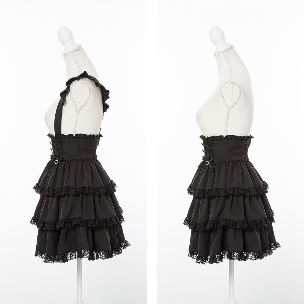 Dear My Love heart bijou lace up skirt