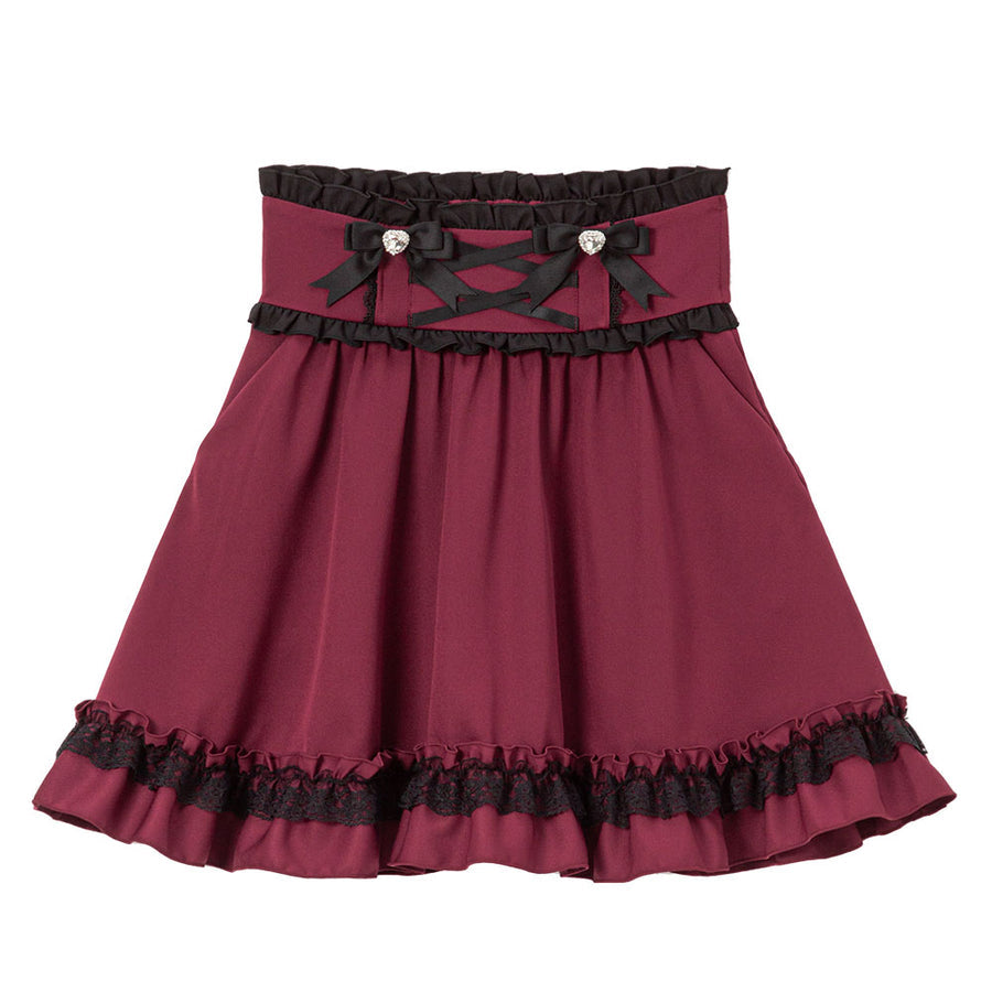 Dear My Love Whip "Heart Bijou Ribbon Frill" skirt