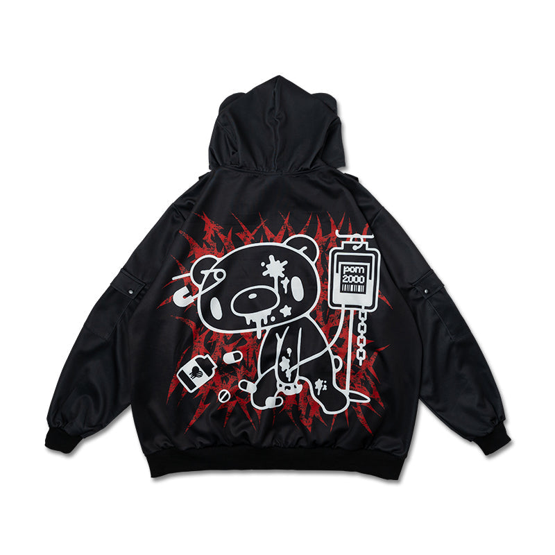 ACDC RAG & Gloomy Bear dark mesh hoodie