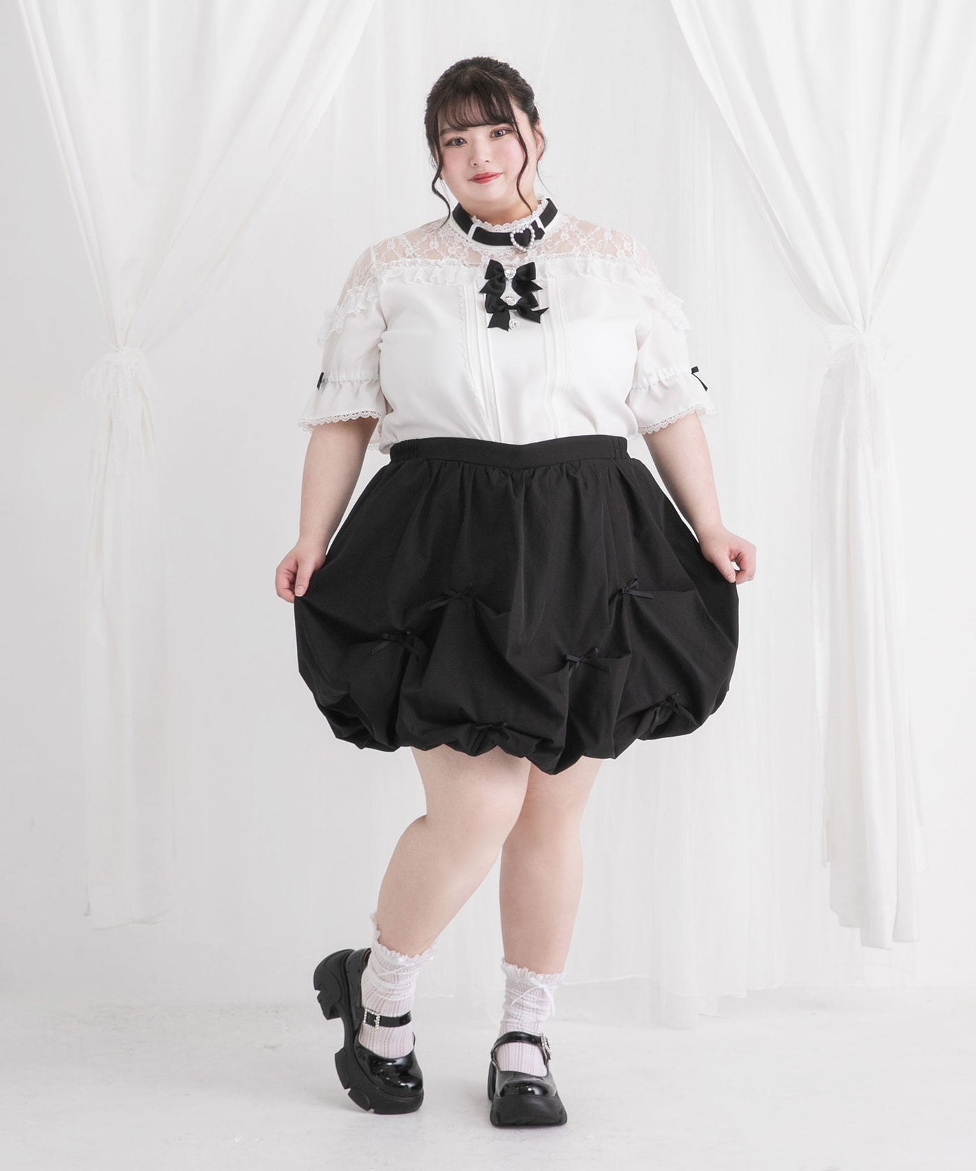 Dear My Love Whip heart bijoux ribbon blouse