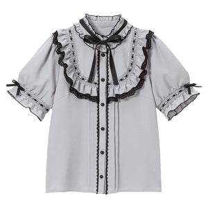 Dear My Love "Frill Lace Ribbon Yoke" Blouse