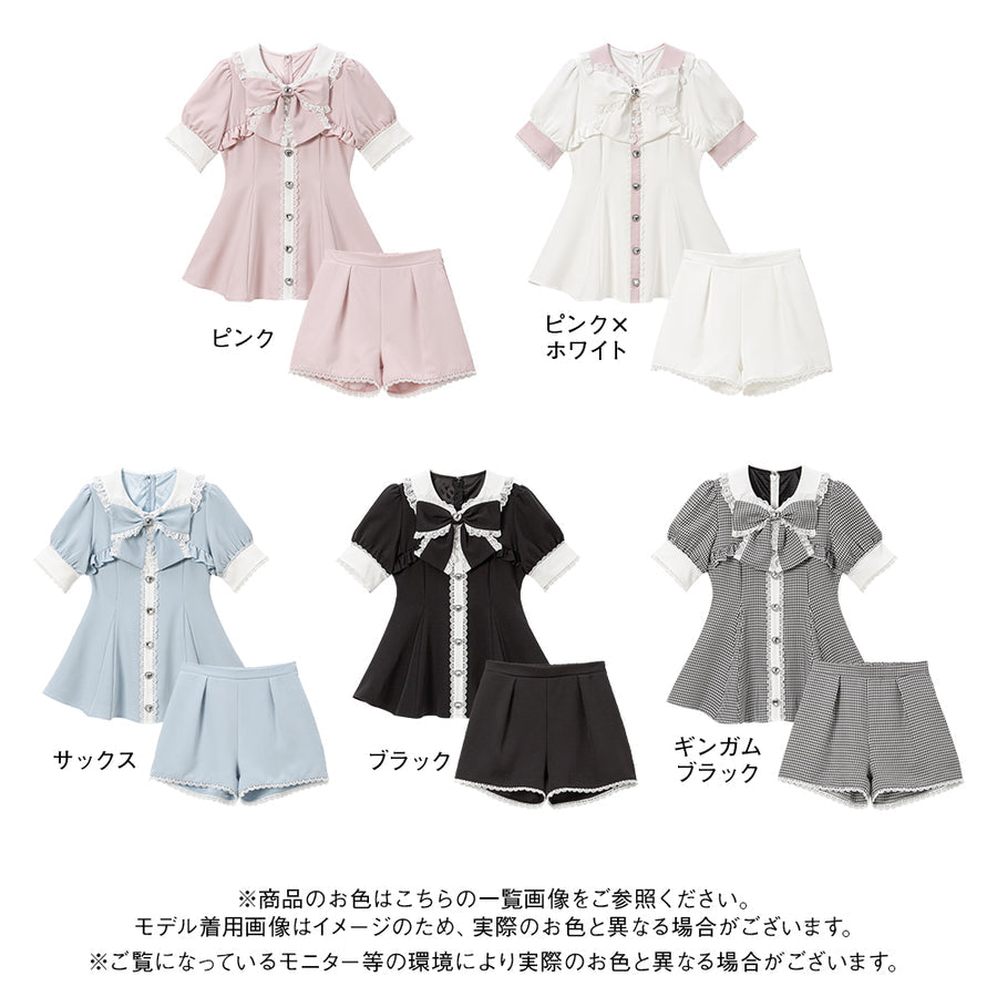 Dear My Love Whip "Bolero Layered Frill" tunic & shorts set