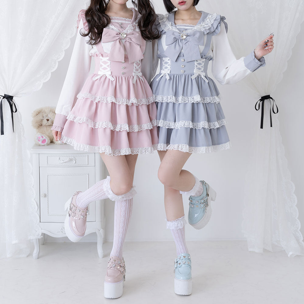 Dear My Love heart bijou lace up skirt