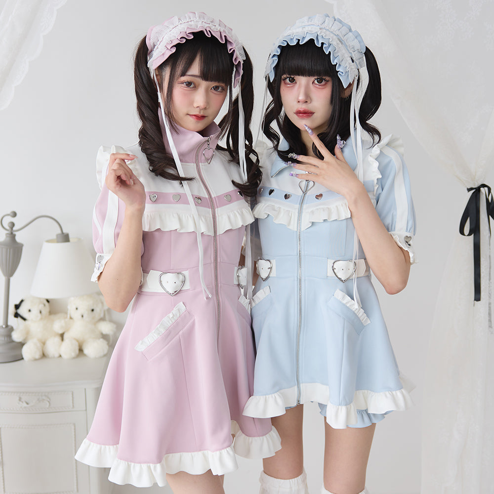 Dear My Love frill Jersey dress