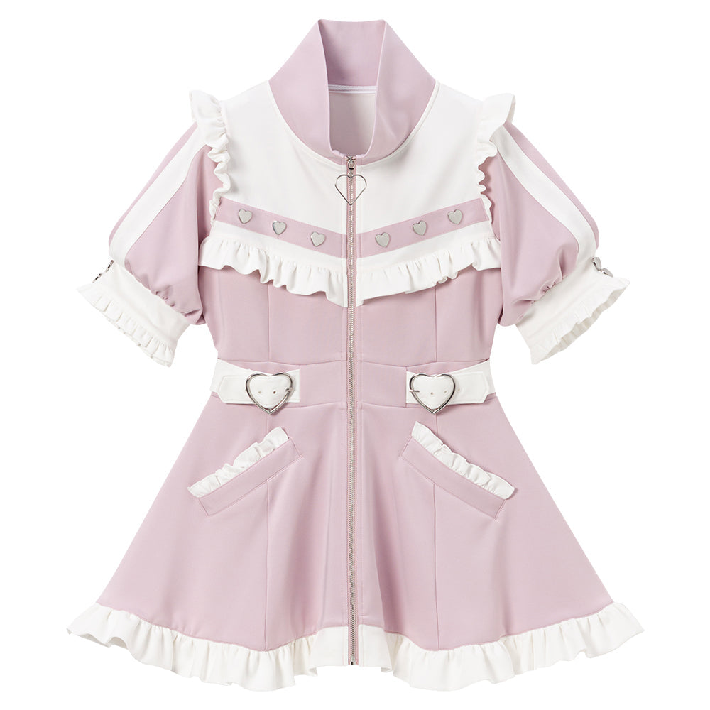 Dear My Love frill Jersey dress