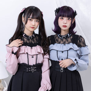 Dear My Love "Heart Choker Lace Frill" blouse