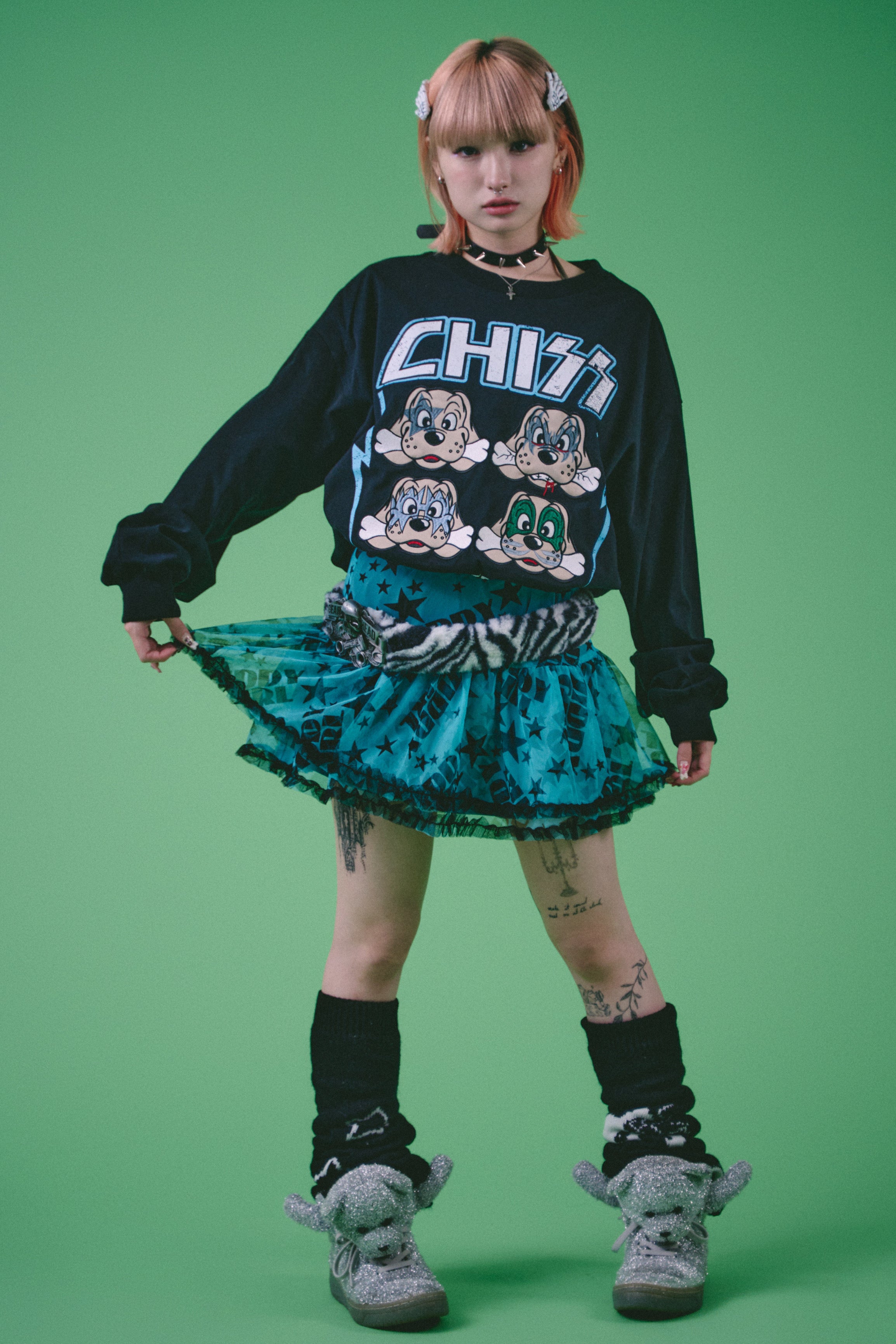 Galfy "CHISS" oversized black sweatshirt