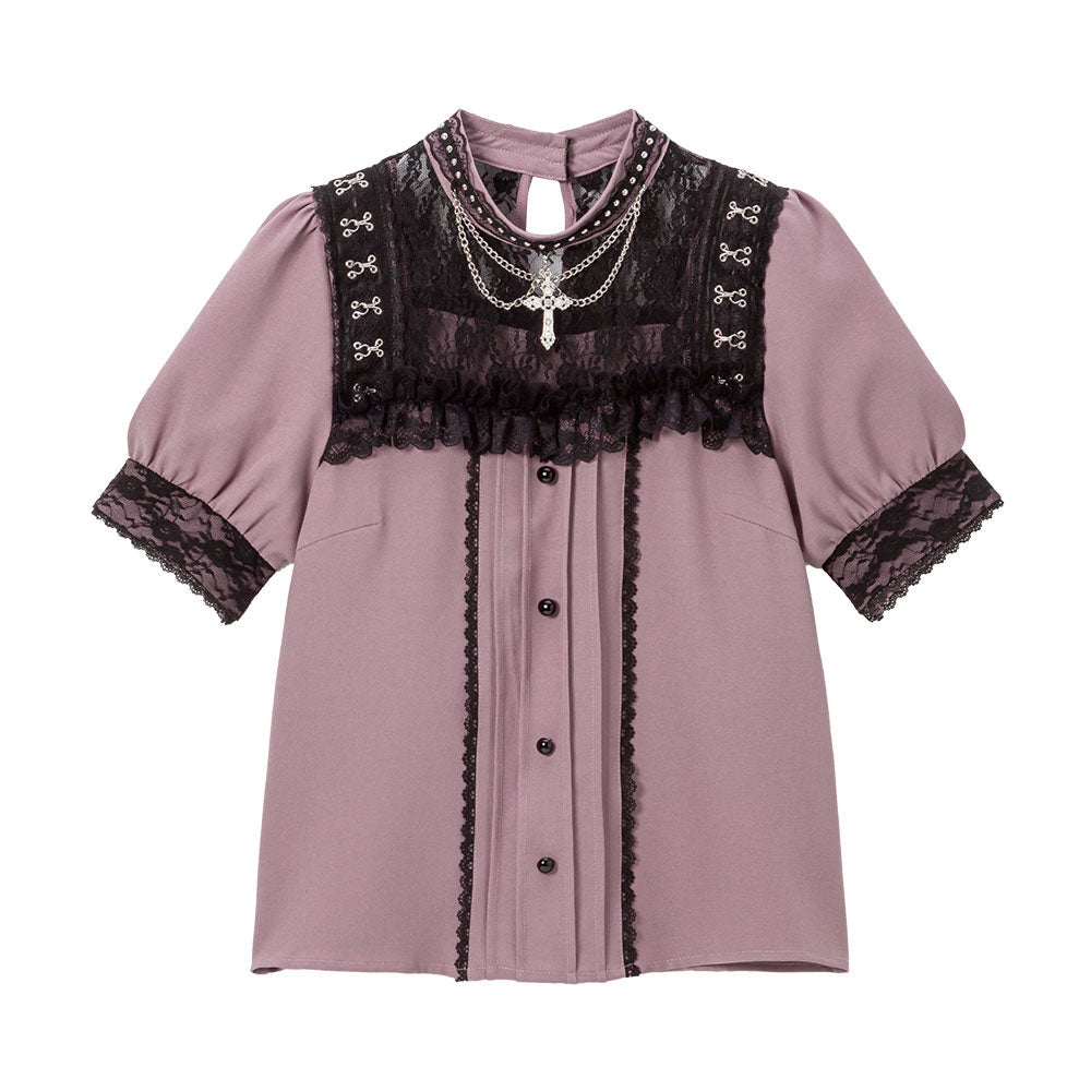 Dear My Love chain choker lace blouse