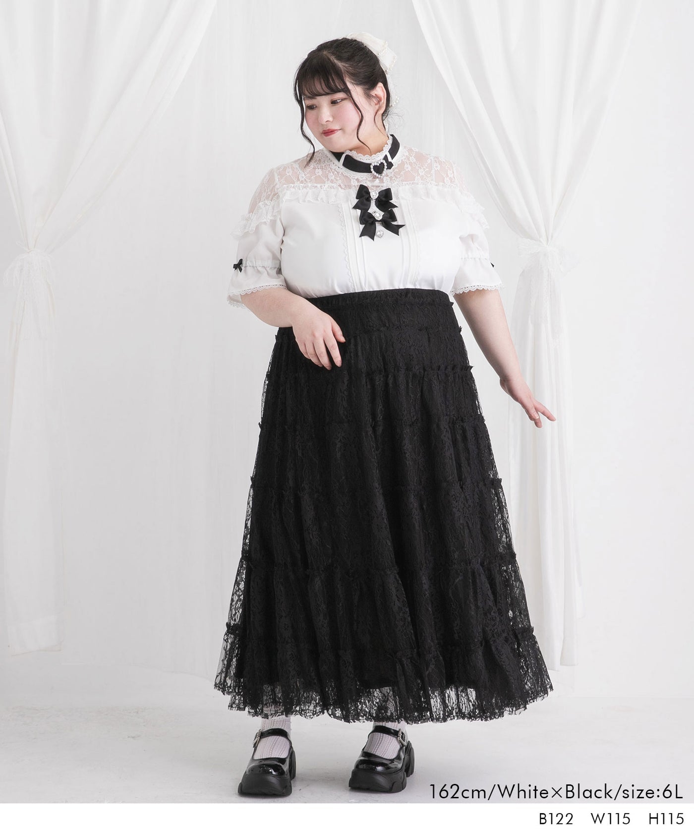 Dear My Love Whip heart bijoux ribbon blouse