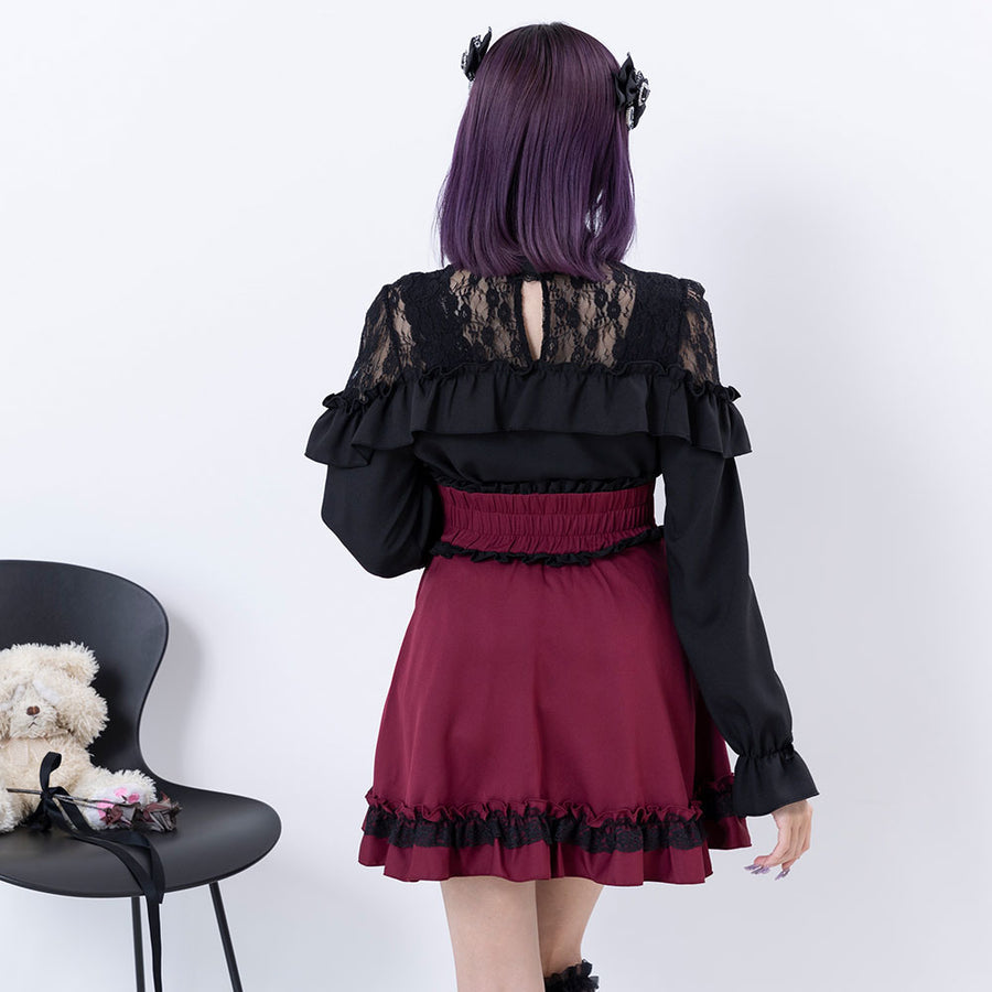 Dear My Love Whip "Heart Bijou Ribbon Frill" skirt