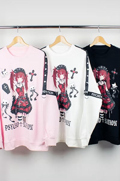 Psycho Nation x Rene collab "Gothic" black sweatshirt ~ LAST ONE!