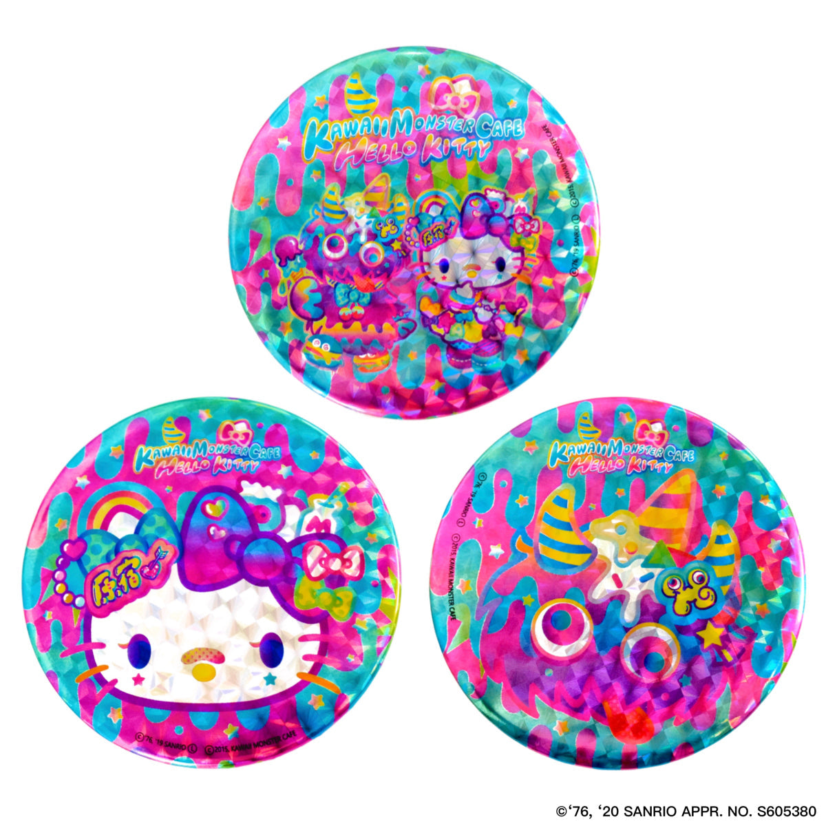 Kawaii Monster Cafe & Hello Kitty & Choppy badges