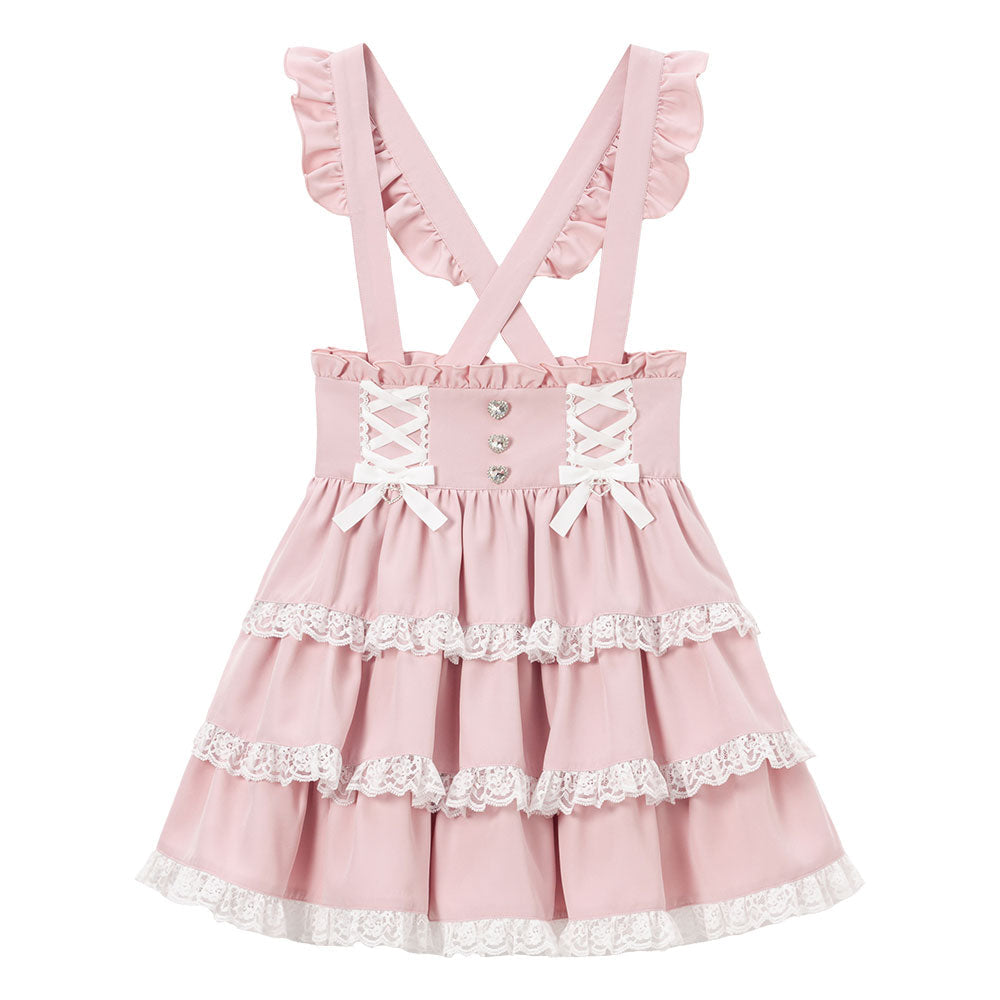 Dear My Love heart bijou lace up skirt