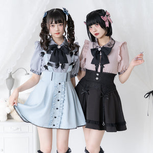 Dear My Love Whip "Bijou Ribbon Frill" blouse