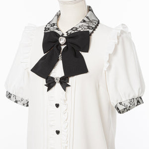 Dear My Love Whip "Bijou Ribbon Frill" blouse