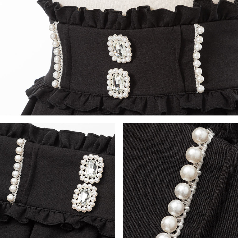 Dear My Love Whip "Pearl Bijou flared" skirt