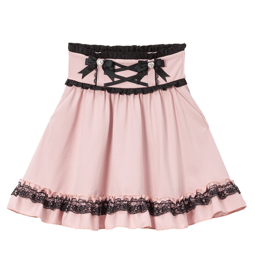 Dear My Love "Heart Bijou Ribbon Frill" skirt