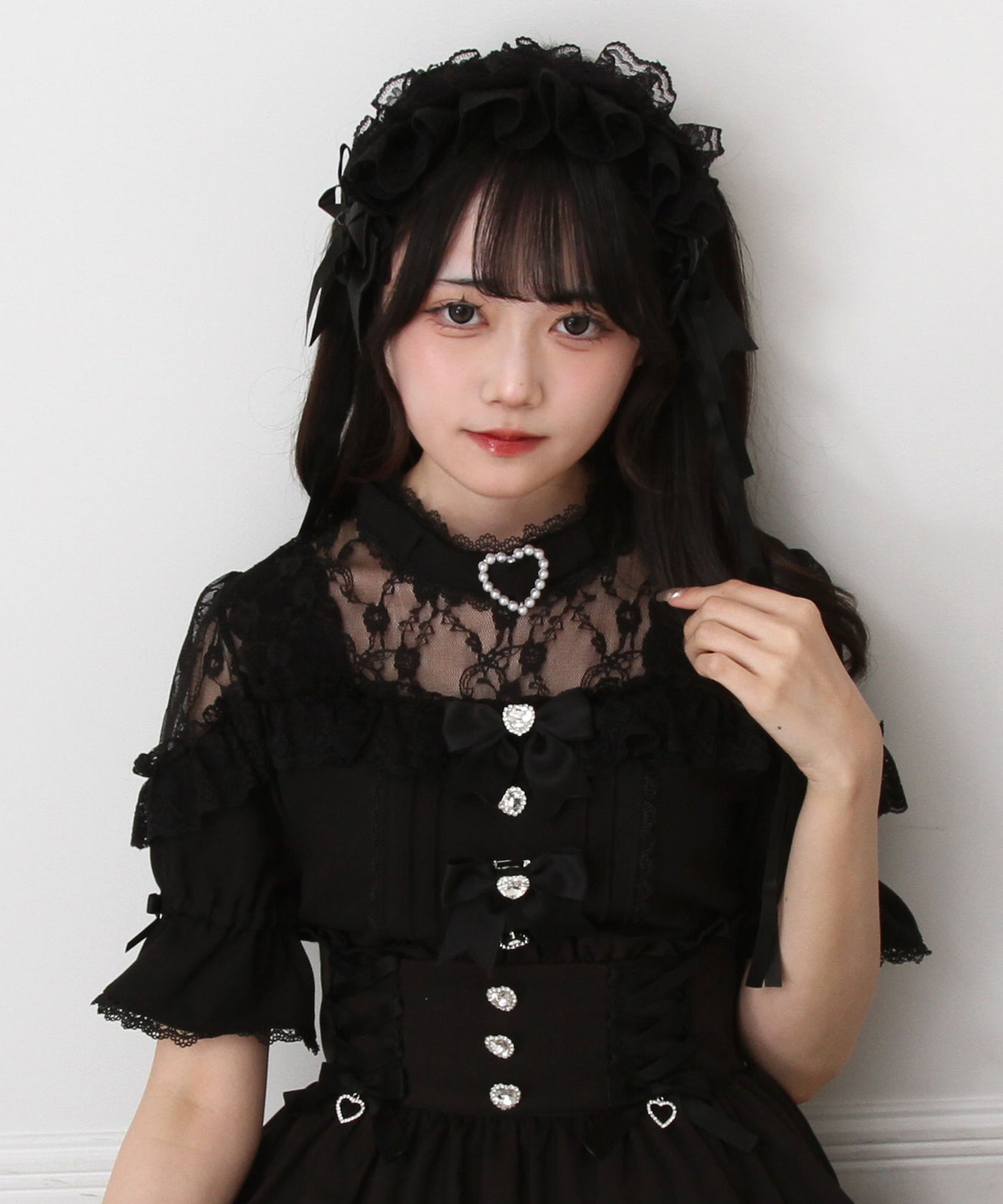 Dear My Love heart bijoux ribbon blouse