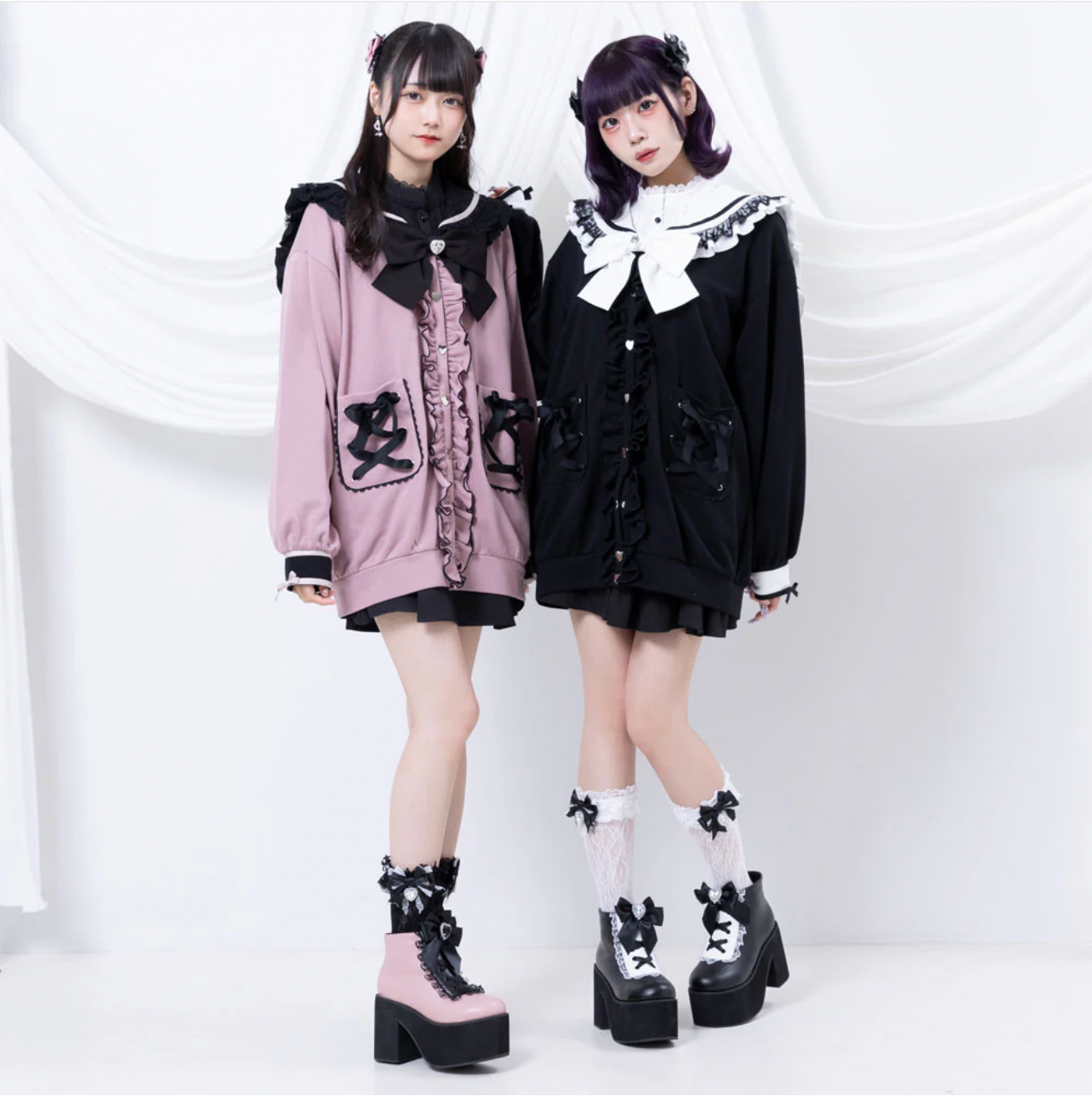 Dear My Love "Heart Lace Ribbon Sailor" jacket