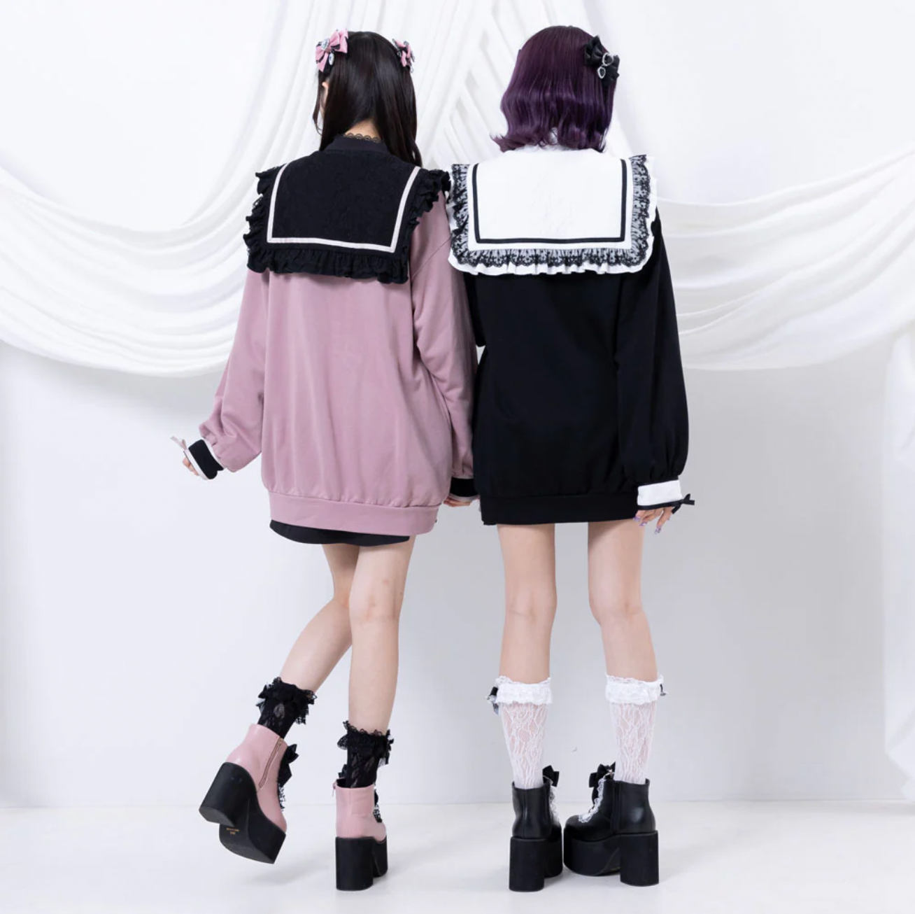 Dear My Love "Heart Lace Ribbon Sailor" jacket