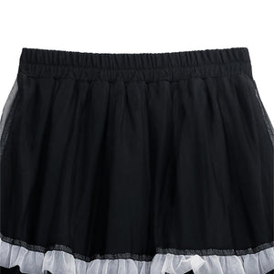 Listen Flavor black tulle tiered skirt