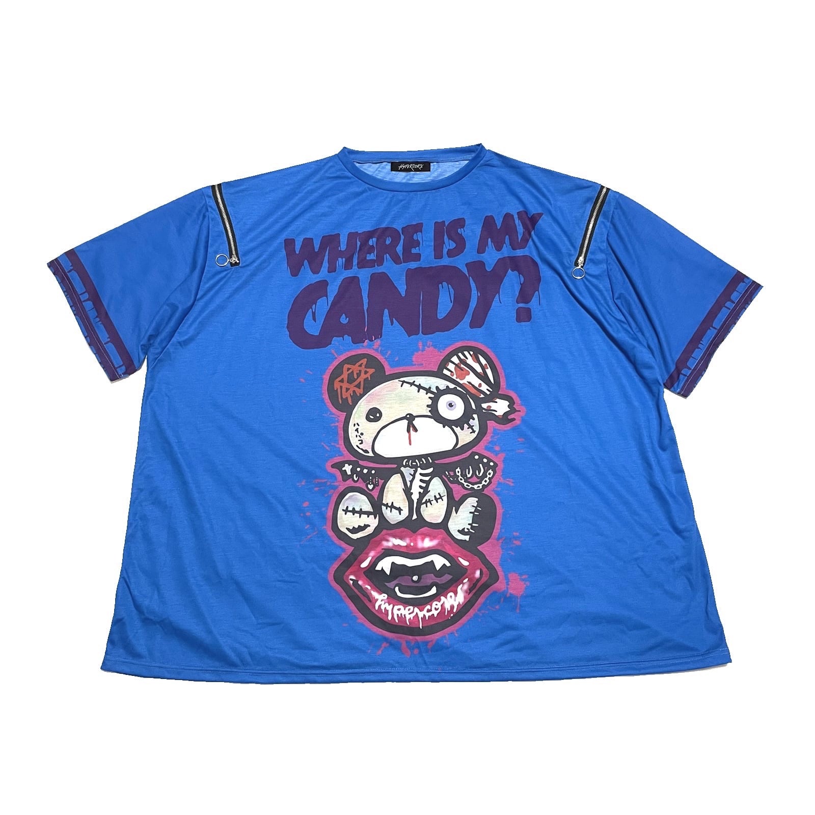 Hypercore "where is my candy?" zip t-shirt