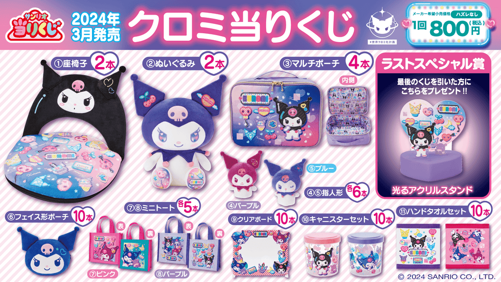 Sanrio Neon Kuromi lottery prizes