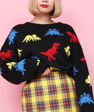 W❤️C Zaurus dinosaur pastel sweater