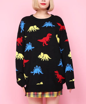 W❤️C Zaurus dinosaur pastel sweater