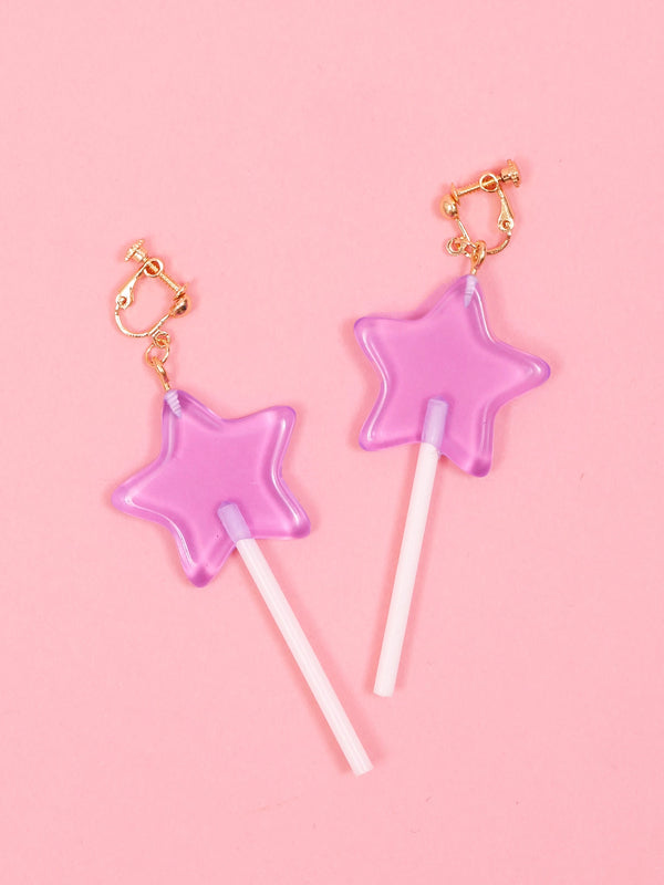 W❤️C lollipop star earrings