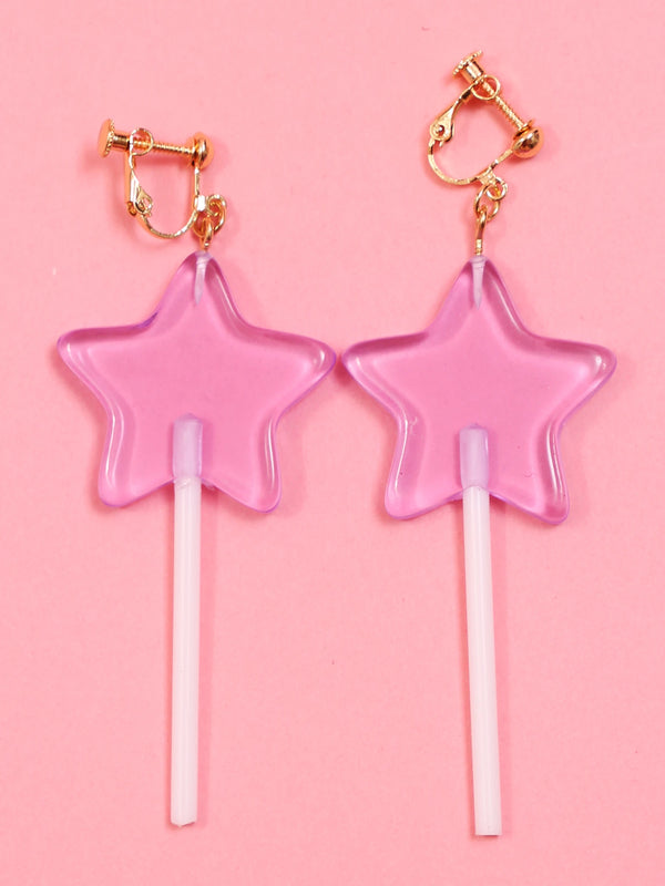 W❤️C lollipop star earrings