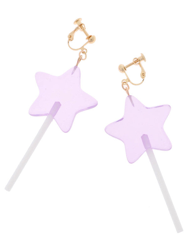 W❤️C lollipop star earrings